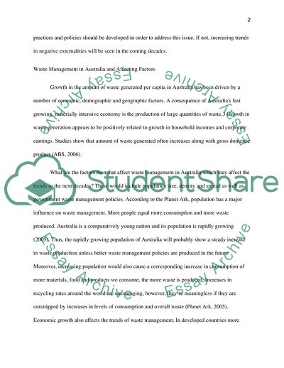 Trends in Australian Solid Waste Management