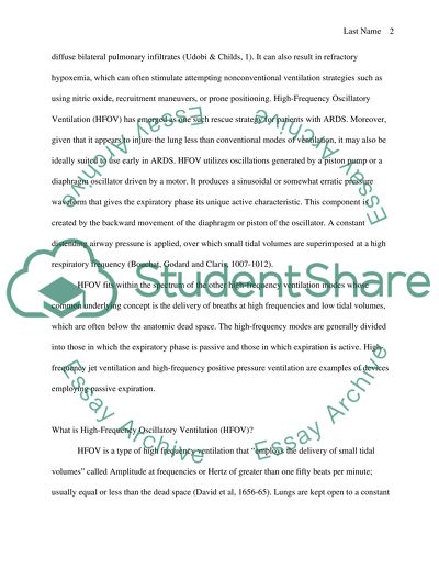 High Frequency Oscillatory Ventilation
