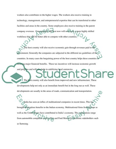 The Effects That Multinational Companies Can Have on a Host Country