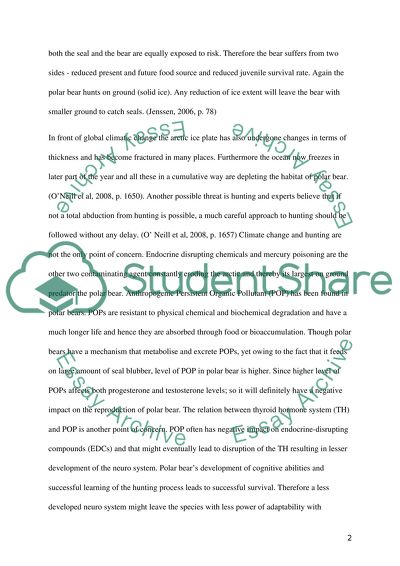 Global Environmental Change Effect on Polar Bears