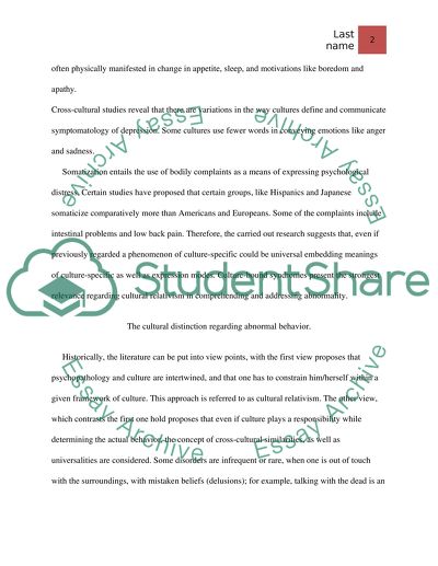 Culture and the Treatment of Abnormal Behavior