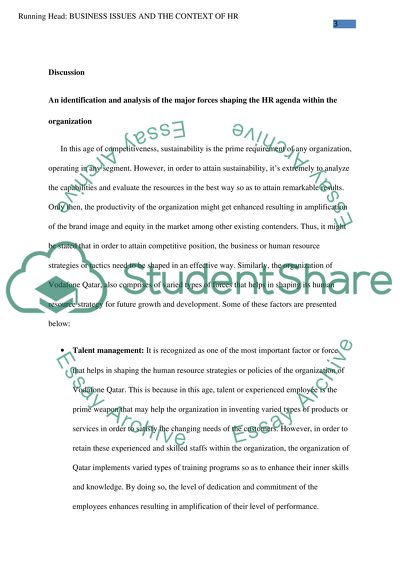 Business Issues and the Context of HR at Vodafone Group Plc