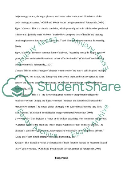 Chronic Illness Prevention in Children in Australia