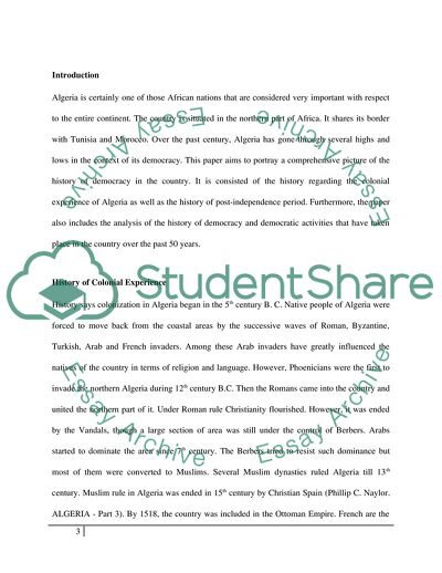 The History of Democracy in Algeria