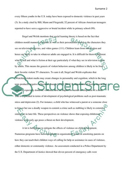 Effects of Violence on Child Development