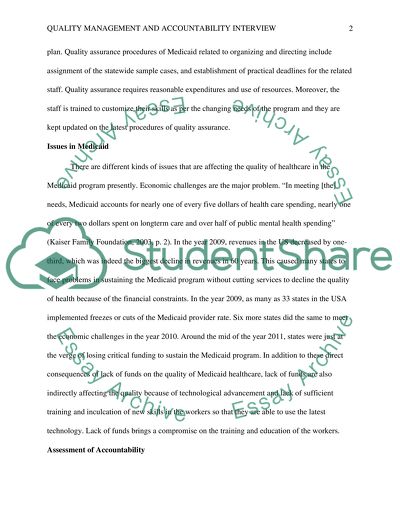 Quality Management and Accountability Interview