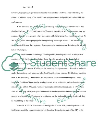 George Tenet and the Last Great Days of the CIA