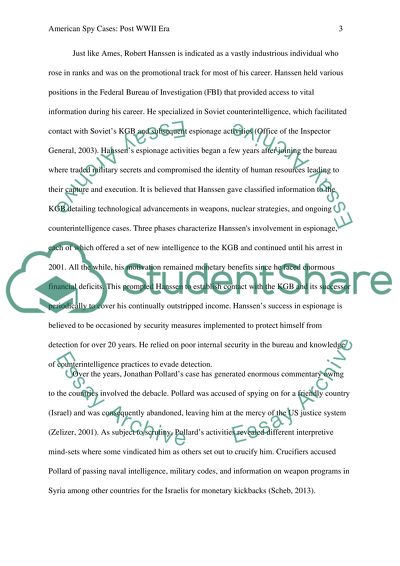 American Spy Cases: Post Era of World World War