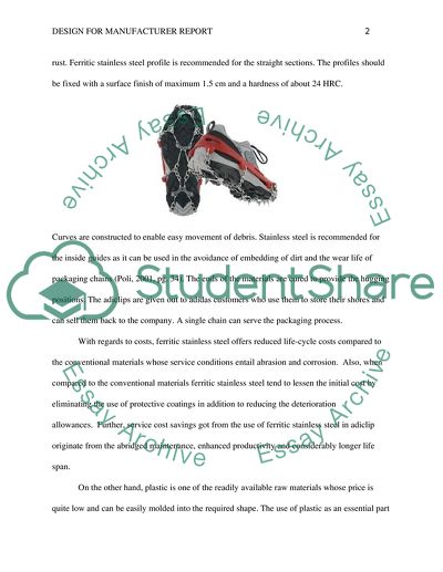 Design for manufacturer report