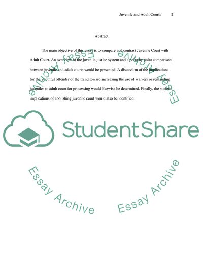 Omparison of a Juvenile Court with an Adult Court