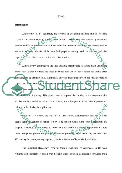 Architecture as a Social Art: Evidence from Modern Architect Works