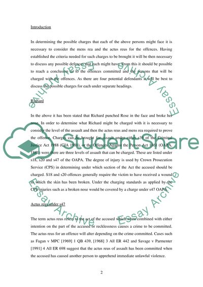 Offences Committed and Charges