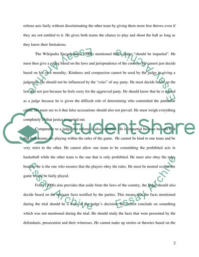 The Roles of a Judge and Referee