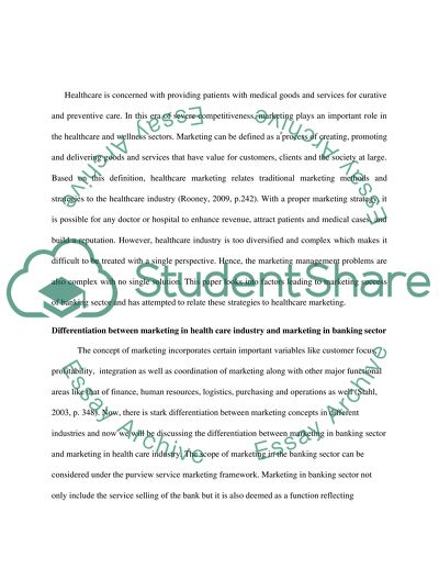 Marketing and health care