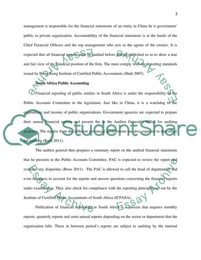 Public Accounting in China and South Africa