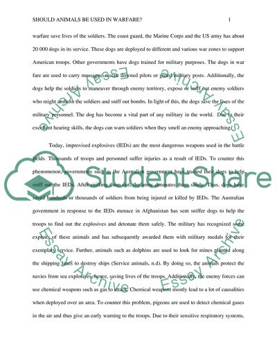 Should Animals Be Used In Warfare