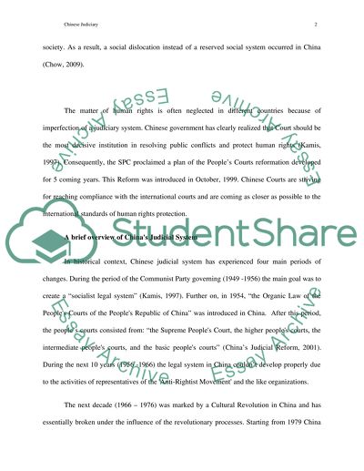 Formalization and Institutionalization in the Chinese Judiciary System