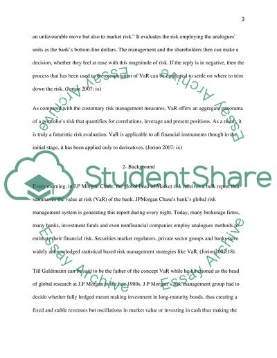 Value at Risk Framework and its Utility in Risk Management