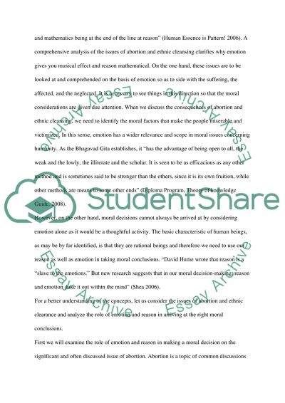 Are Reason and Emotion Equally Necessary in Justifying Moral Decisions
