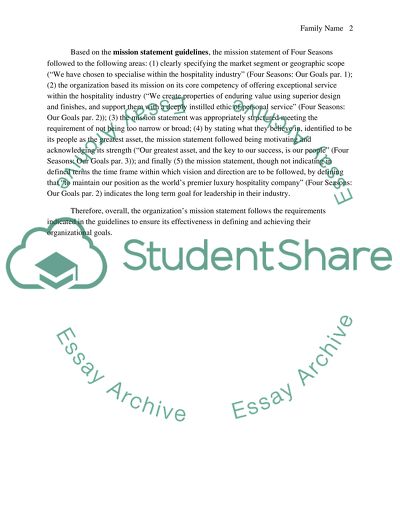 Comparison of Mission Statements: Four Seasons and Ritz-Carlton