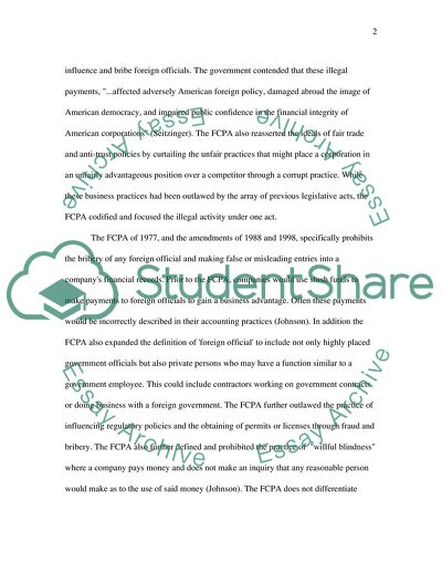 Foreign Corrupt Practices Act in Business