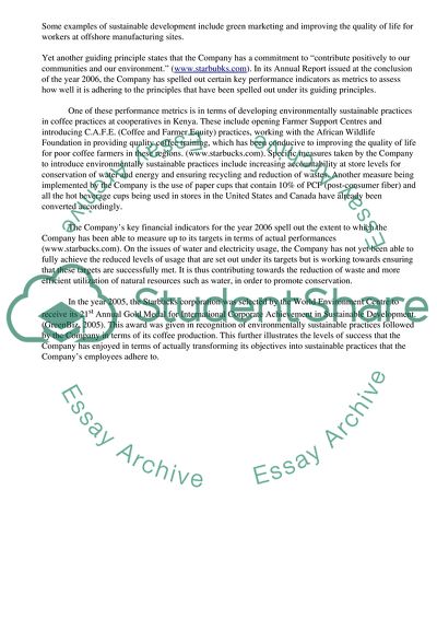 Sustainable Development at Starbucks