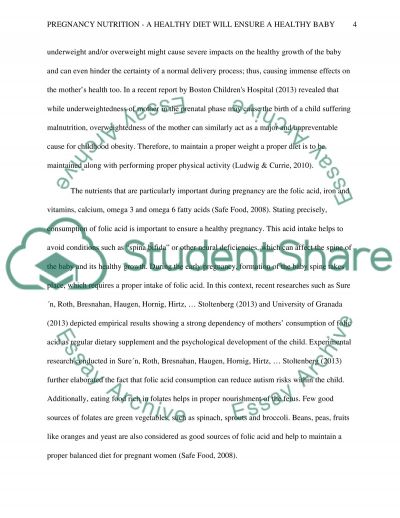 pregnancy nutrition a healthy diet will ensure a healthy baby essay text preview