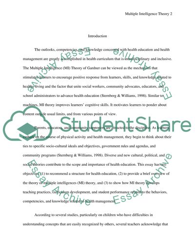 Multiple Intelligences and Its Relationship to Curriculum Development