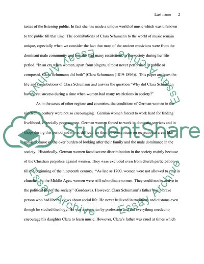 The History of Clara Schumann