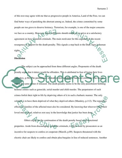 Death Penalty: not a detterent to crime