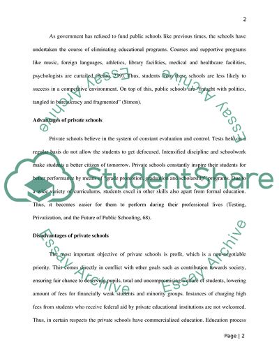 Essay private education