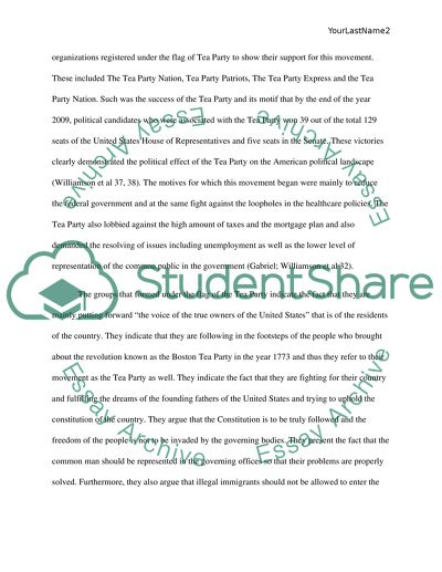 The Tea Party. The impact of the rise of the Tea Party on the American political landscape
