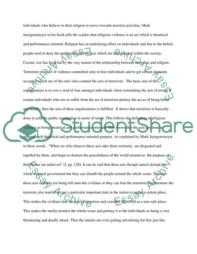 Critical Discussion of the View that Religion is a Major Cause of Terrorism