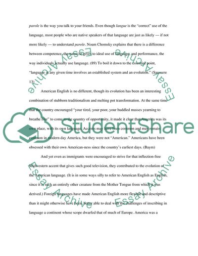 Accents in America: A Structuralist Examination of Foreign Language in the United States