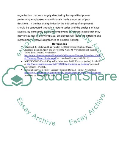 Implementing a Critical Thinking Training Initiative