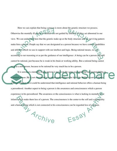 Relation between Being Rational and Being a Person