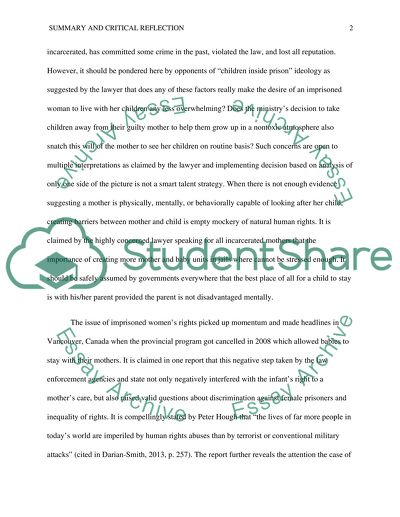 Summary and Critical Reflection of a Talk