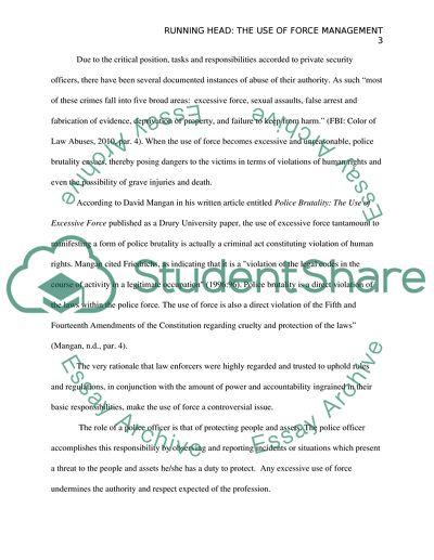 Use Of Force Managemnt