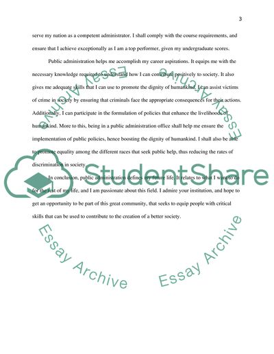 Letter of Intent to Get a Masterss Degree in Public Administration