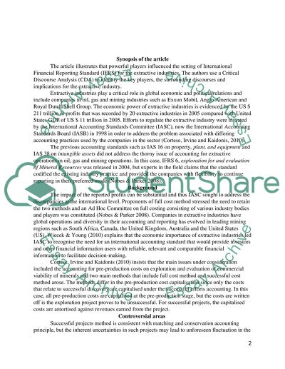 Accounting Regulation of Extractive Industries