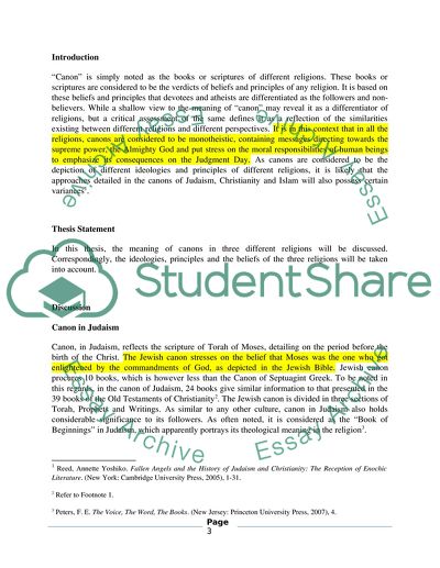 What does it mean to have a canon in Judaism, Christianity, and Islam