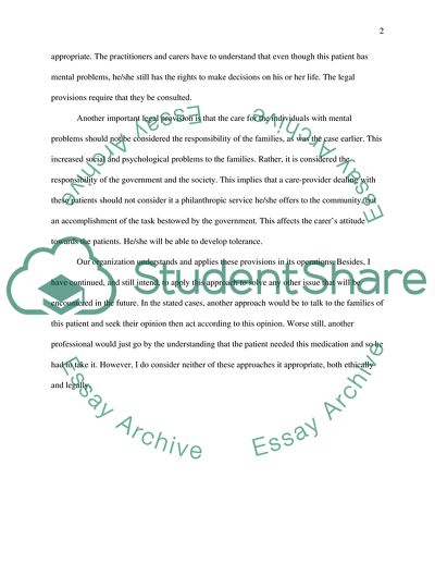 Legal Provision in Mental Health Services