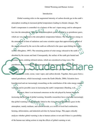 Global Warming and Human Actions