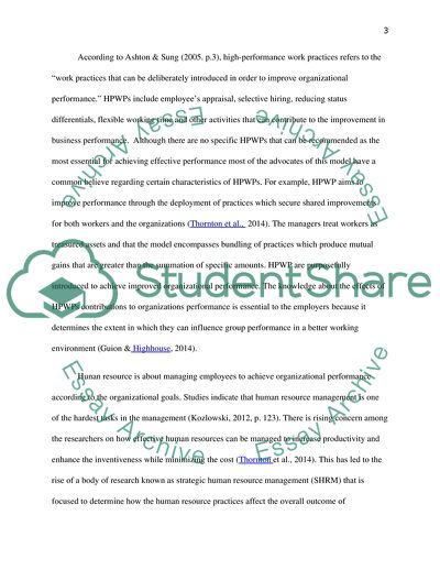 To What Extent Do High Performance Work Practices Improve Organizational Performance