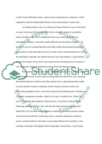 Kants Understanding of the Relation Between Reason and Passion/Emotion