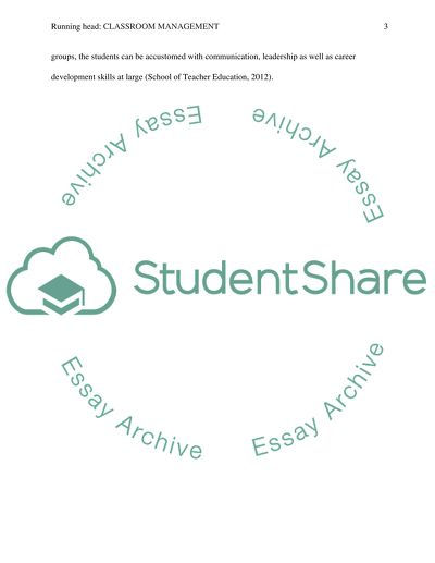 CLASSROOM MANAGEMENT