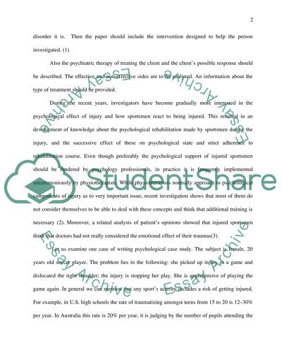 Case study report psychological needs of a subject