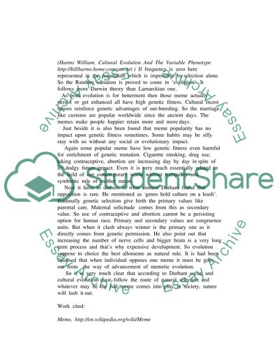 Gene and Meme: A Unidirectional Way