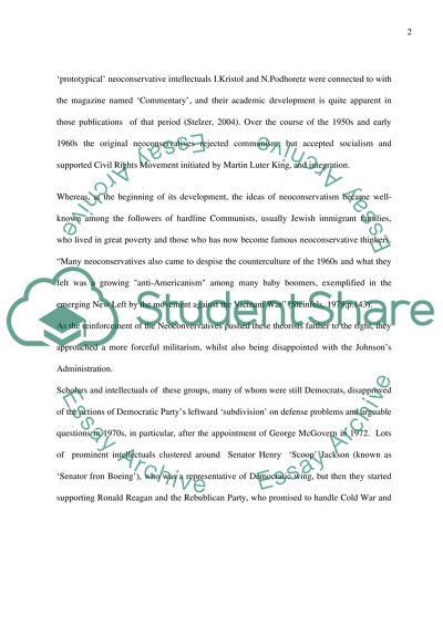 Origins of Neo-Conservatism