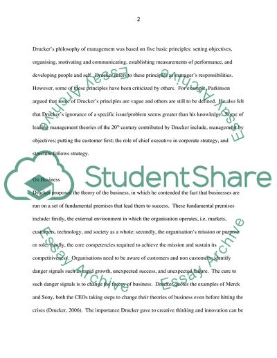 The Ideas of Peter Ducker on Management